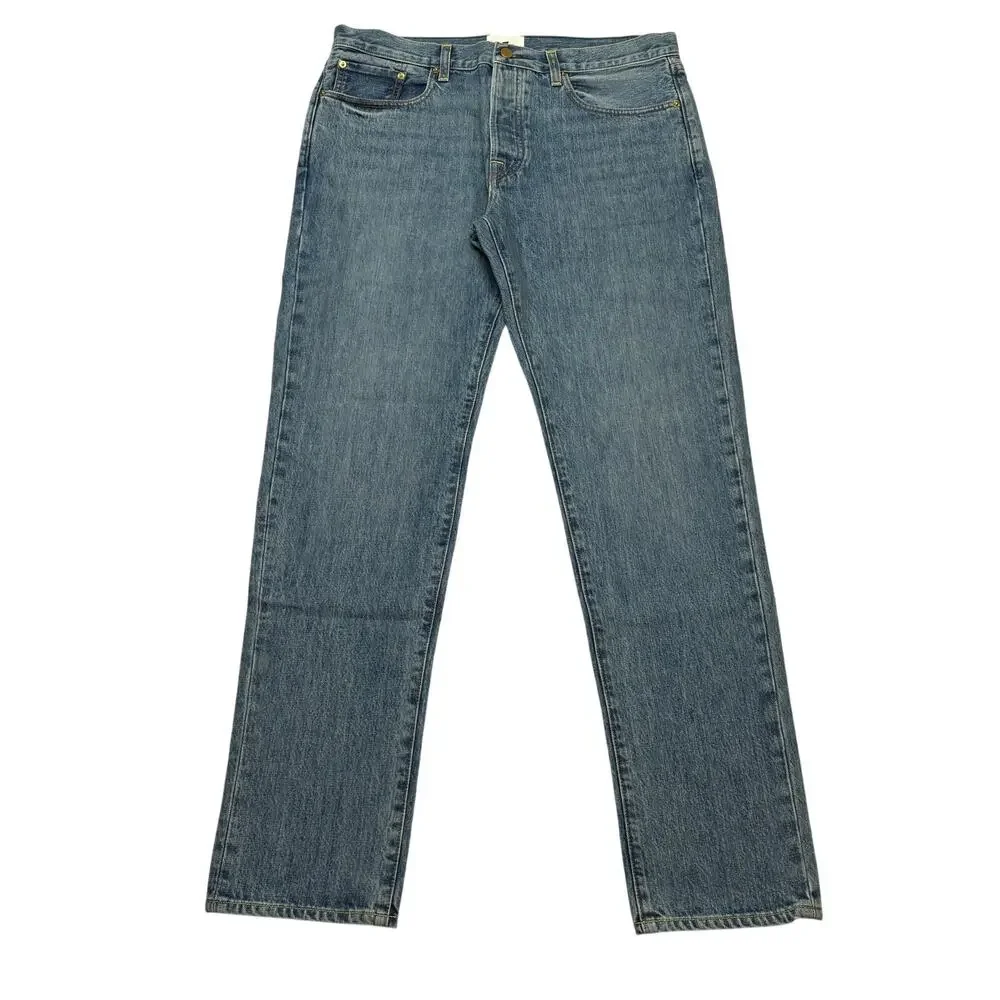$185 Sid Mashburn Light Wash Denim 38x32 Slim Straight Jeans